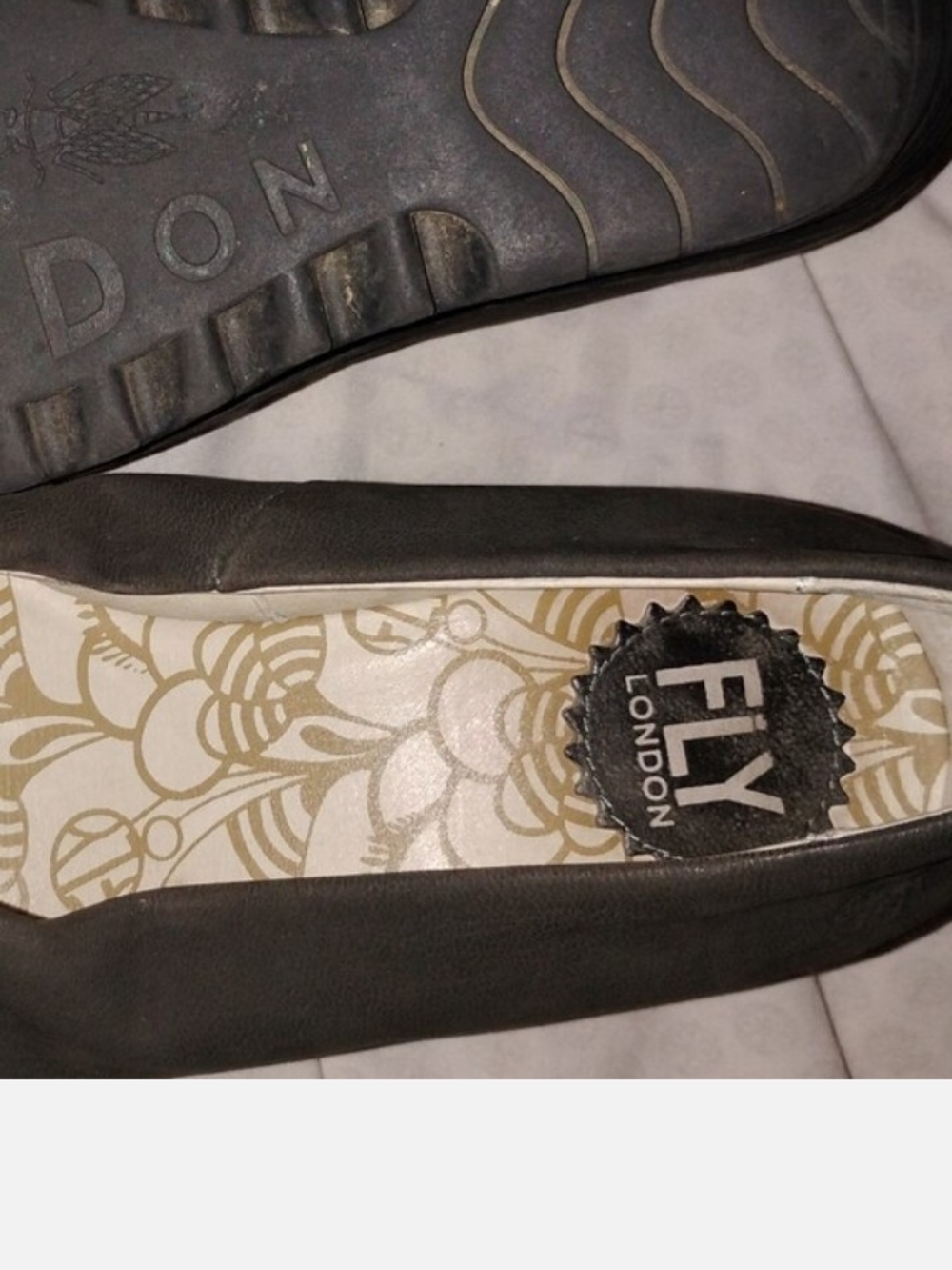 FLY London Black Leather Slip-on Platforms - Picture 1 of 4